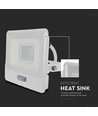 20W LED breedstraler met sensor, Samsung LED chip - 4000K, wit, IP65, PIR sensor, buiten