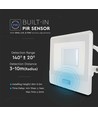 30W LED breedstraler met sensor - Samsung LED chip, IP65, 4000K, 1m kabel, buiten