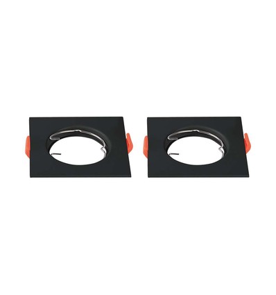 2 stuks GU10/MR16 downlight, zonder lichtbron, zwart, zaagmaat: Ø6,1cm afmetingen: 8,1x8,1cm