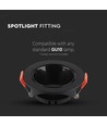 GU10/MR16 Downlight met zwarte reflector - Zonder lichtbron, Zwart, Zaagmaat: Ø7,2 cm, afmetingen: Ø8,5 cm