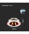 GU10 inbouwspot - Rond, wit met rose gold reflector, IP20, gat: Ø7,2 cm, afmeting: Ø8,5 cm