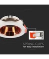GU10 inbouwspot - Rond, wit met rose gold reflector, IP20, gat: Ø7,2 cm, afmeting: Ø8,5 cm