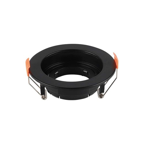 GU10 inbouwspot - Rond, zwart, PC kunststof, binnen/buiten, gat: Ø8,5 cm, afm: Ø10,2 cm