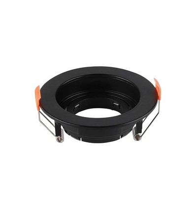 GU10 inbouwspot - Rond, zwart, PC kunststof, binnen/buiten, gat: Ø8,5 cm, afm: Ø10,2 cm