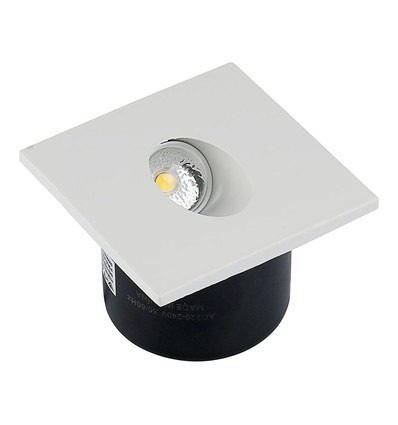 3W vierkante LED inbouwspot voor trappen - 4000K, 270lm, gat: 62mm, afm: 80x80mm