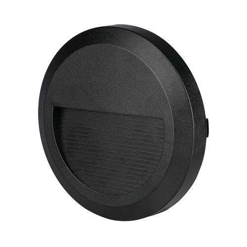 2W LED wandlamp voor trappen - Rond, zwart, 4000K, 80lm, Ø15cm, binnen / buiten