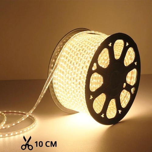 5m 10W/m waterdichte LED strip (Type X-2) - 230V, IP67, 1300lm/m, in te korten per 10cm, tot 100m