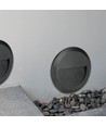 2W LED wandlamp voor trappen - Rond, zwart, 3000K, 80lm, Ø15cm, binnen / buiten