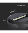 2W LED wandlamp voor trappen - Rond, zwart, 3000K, 80lm, Ø15cm, binnen / buiten