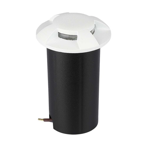 1W LED grondspot / trapverlichting, 12V - IP67, 3000K, Ø60mm, zwart, gat: Ø4,3cm