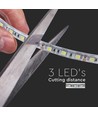 10m 8W/m spatwaterdichte LED strip - 24V, IP65, 120 LED per meter, 3000K, incl. DC-stekker