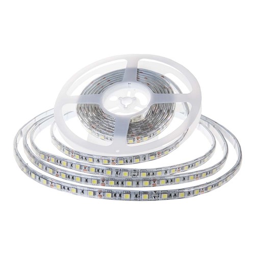 5m 8W/m spatwaterdichte LED strip - 24V, IP65, 120 LED per meter, 6500K