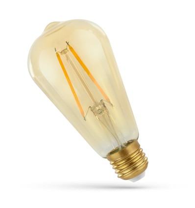 E27 5W LED-lamp - ST58, filament, amberkleurig glas, extra warm