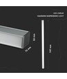 120cm 40W LED lichtrail, zilver, Samsung - UGR19, 1-10V dimbaar