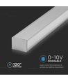 120cm 40W LED lichtrail, zilver, Samsung - UGR19, 1-10V dimbaar