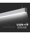 120cm 40W LED lichtrail, zilver, Samsung - UGR19, 1-10V dimbaar