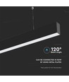 40W LED lineair pendelarmatuur, zwart - Samsung LED chip, 4000K, 120cm, 5 jaar garantie