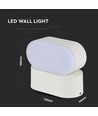 6W ovale wandlamp - IP65, wit, kantelbaar, incl. lichtbron