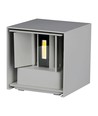 11W LED wandlamp - Bridgelux chip, 3000K, grijs, vierkant, aluminium, IP65