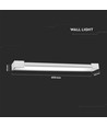 16W LED wandlamp - 60cm, 134lm/W, IP44, wit, 3000K