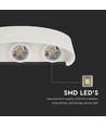 5W Wandlamp - LED, 3000K, Zandkleurig wit