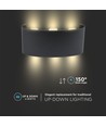 5W LED wandlamp, IP65 - Zwart, 630lm, warm wit, up/down licht, buiten/binnen