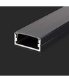 2m zwart aluminium profiel montageset - 23,5x10mm, incl. zwarte afdekking