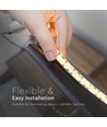 5m 17W/m LED strip - 12V, IP20, 204 LEDs per meter, warm wit