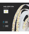 5m 17W/m LED strip - 12V, IP20, 204 LEDs per meter, warm wit