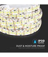5m 17W/m LED strip - 12V, IP20, 204 LEDs per meter, warm wit