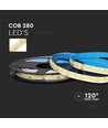 5m 10W/m COB-LED strip, 6500K - 24V, IP20, 280 LED p.m., COB LED