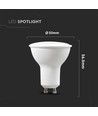 4,5W GU10 Spotlight - Wit Plastic, Melkwit Kapje, 6500K, 110D, 6 stuks/verpakking