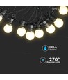 0,5W - LED Lichtsnoer Lampjes, 10m, 20 Lampjes, EU Stekker, 6000K, 24V