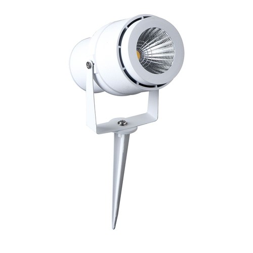 12W LED prikspot - IP65, 3000K, wit, 20 graden, aluminium