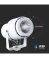 12W LED prikspot - IP65, 3000K, wit, 20 graden, aluminium