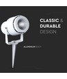 12W LED prikspot - IP65, 3000K, wit, 20 graden, aluminium