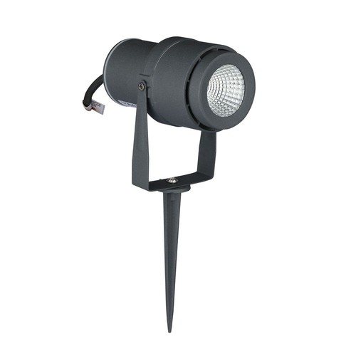 12W LED tuinspot met prikpen - Grijs, IP65 buiten, 3000K