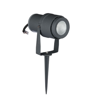 12W LED prikspot - IP65, 3000K, grijs, COB, 20 graden, buiten