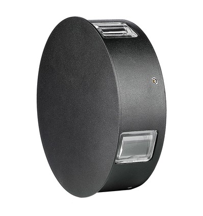 3W Ø15cm ronde LED wandlamp - IP65, zwart, 3000K, buiten, incl. lichtbron