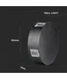 3W Ø15cm ronde LED wandlamp - IP65, zwart, 3000K, buiten, incl. lichtbron