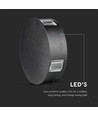 3W Ø15cm ronde LED wandlamp - IP65, zwart, 3000K, buiten, incl. lichtbron
