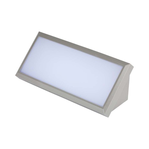 12W LED buitenwandlamp - IP65, grijs, 1250lm, 4200K, oblique design