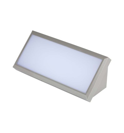 12W LED buitenwandlamp - IP65, grijs, 1250lm, 4000K, oblique design