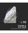 12W LED buitenwandlamp - IP65, grijs, 1250lm, 4200K, oblique design