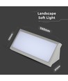 12W buiten wandlamp - 1250lm, IP65, grijs, 4200K, 26,5cm breedte