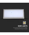 12W buiten wandlamp - 1250lm, IP65, grijs, 6400K, 26,5cm breedte