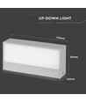 9W buitenhuis - LED, op/omlaag, zacht licht, medium, 6400K, grijs