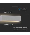 9W buitenhuis - LED, op/omlaag, zacht licht, medium, 6400K, grijs