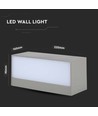 12W LED wandlamp up/down licht - IP65, grijs, rechthoekig, buiten, incl. lichtbron