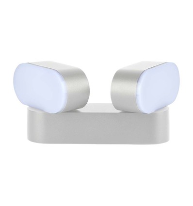 2x5W LED Wandlamp - Verstelbare richting, Buiten IP65, 3000K, Wit, Behuizing